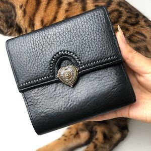 Black Brighton Braided Heart Wallet
